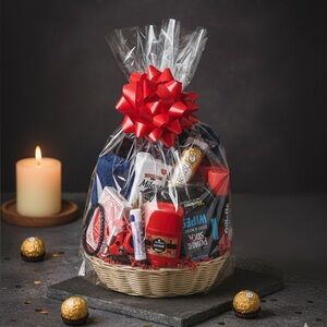 Valentine's Gift Basket with Red Bow
